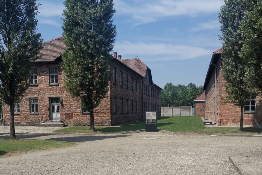 From Krakow: Auschwitz-Birkenau Camp Complex Guided Day Trip - Entering Auschwitz through the Arbeit macht frei gate