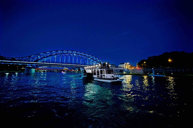 Krakow by night 60 minutes cruise The Vistula River Krakow - Dębniki, John Paul II, and the Manggha Museum