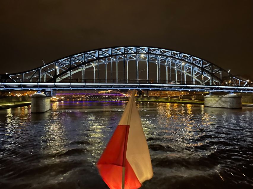 Krakow: Vistula Night Cruise by Gondola w/ Audio Commentary - A quiet view of Krakow after sunset