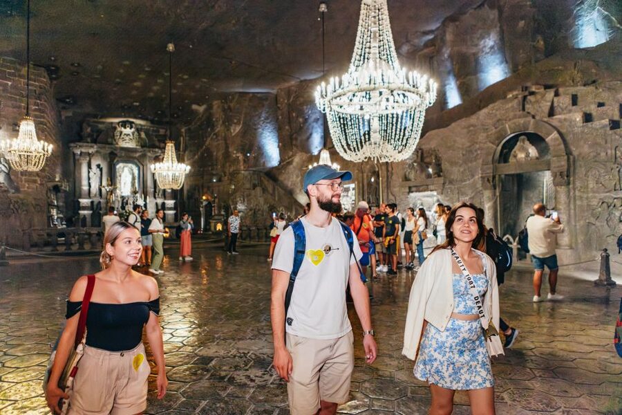 Krakow: Wieliczka Salt Mine Guided Tour with Transport - Salt Chapels, Chandeliers, and Sculptures