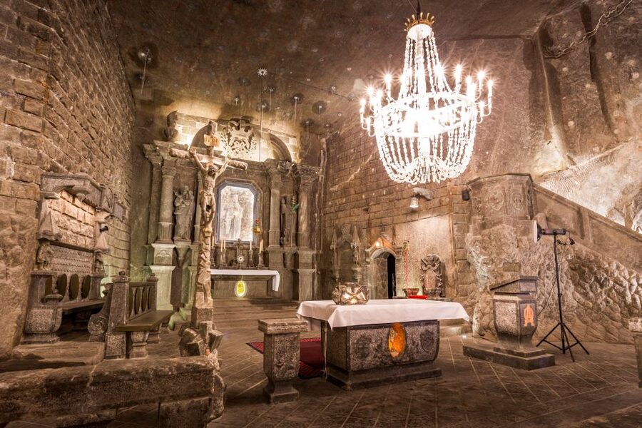 Unesco List; Wieliczka Salt Mine Half-Day Tour from Kraków - St. Kinga’s Chapel and salt-carved art