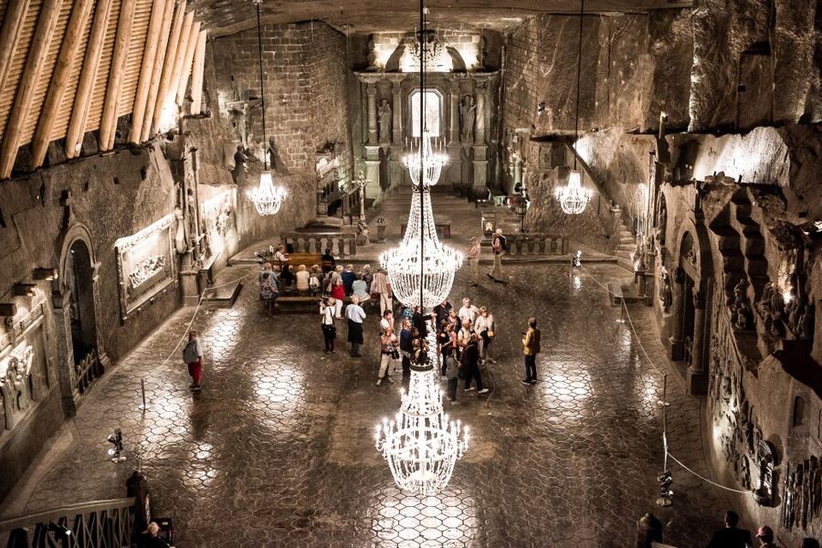 Wieliczka Salt Mine Tour Including Hotel Pick-Up - The underground lake and working mine atmosphere